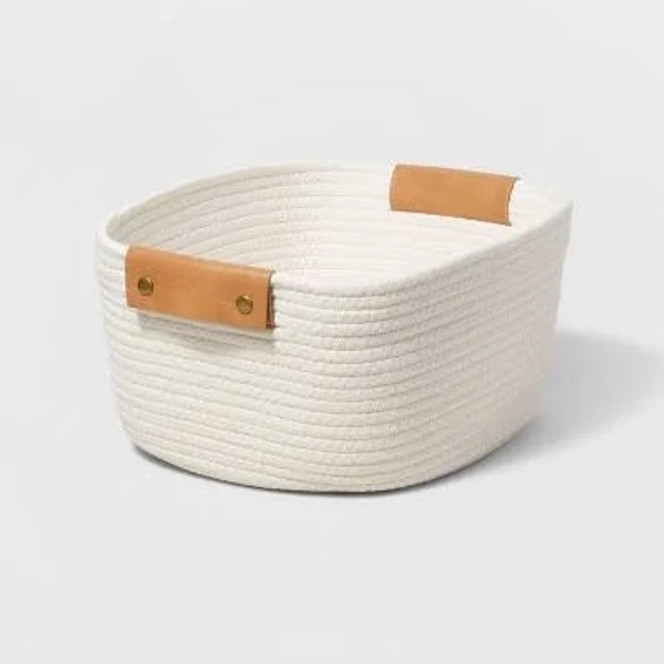 Brightroom 13" Decorative Coiled Rope Square Base Tapered Basket