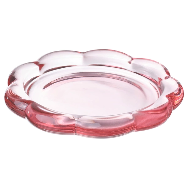 BLADFÅGEL Candle dish - pink 4 ¼ "