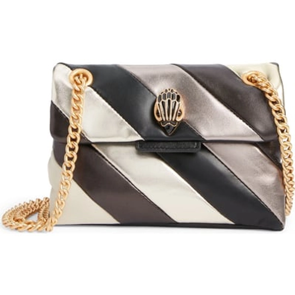Kurt Geiger London Mini Soho Quilted Leather Shoulder Bag in Grey/Black at Nordstrom