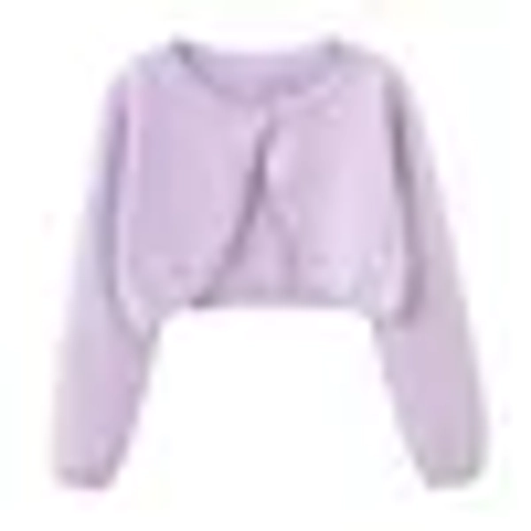 Girls Shrug Cardigan One-button Ruffle Open Front Cotton Knit Crop Jacket Toddler Fall Bolero Outerwear 18M-14Y (9 Years, Purple 01)