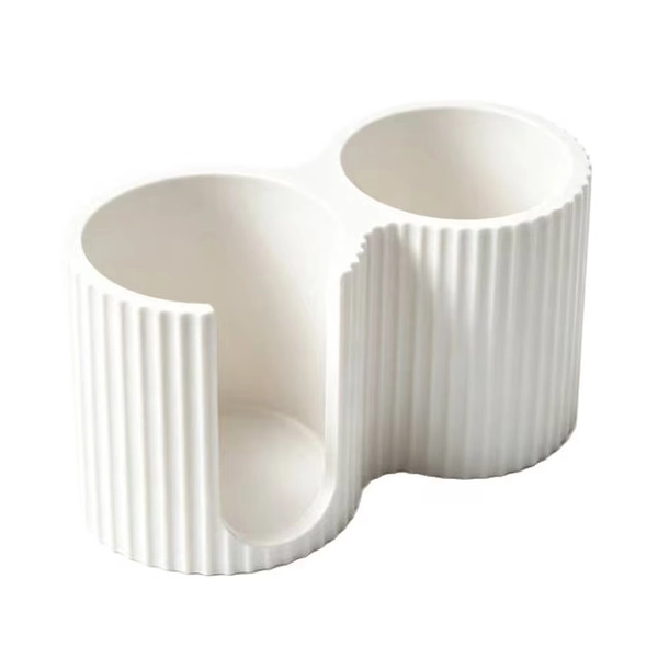 Minimalist Striped 2‑In‑1 Makeup Organizer Cotton Pad Swab Holder Countertop Storage Container For Bathroom Vanity - Walmart.com