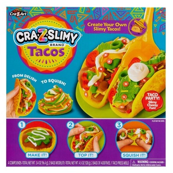 Cra-Z-Slimy Taco Slimes and Putties: 8-Piece Set, Includes Brown, Green, Orange, Red, Focuses on Creativity