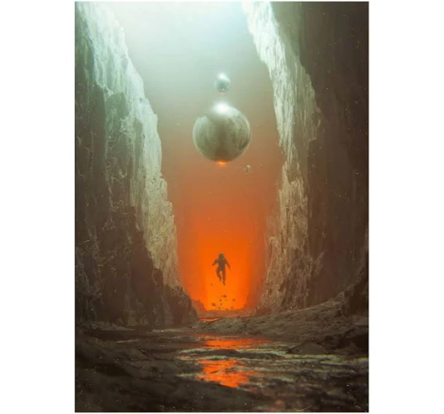 Displate Metal Poster Ascension Surreal World Magnetic Poster