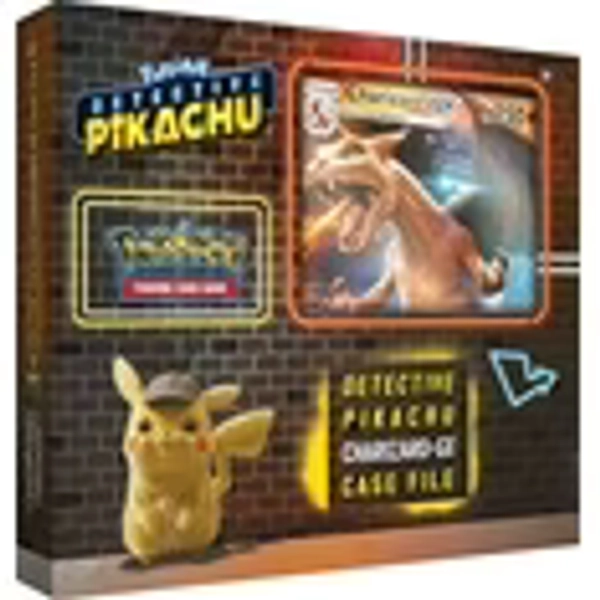 Detective Pikachu Pokemon Trading Cards- Charizard-Gx Case File + 6 Booster Pack + A Foil Promo Card + A Foil Oversize Card