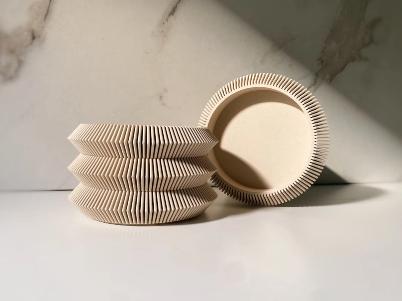 Stacking "pagoda Coaster" Oatmeal Matte Finish - Etsy