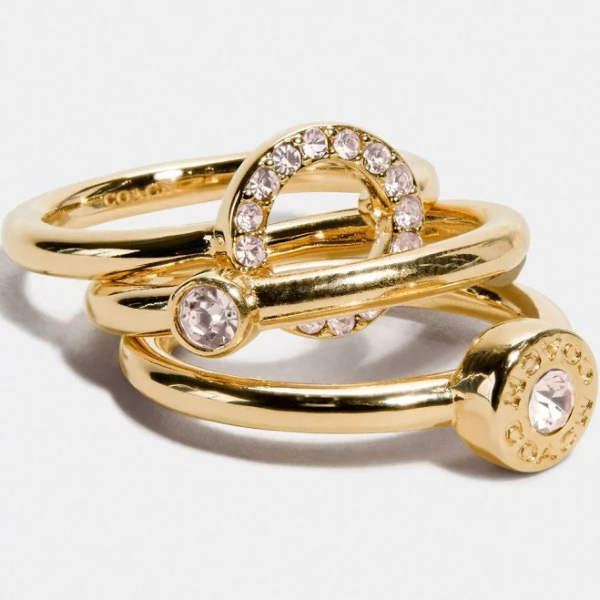 Coach Women's Open Circle Halo Ring Set