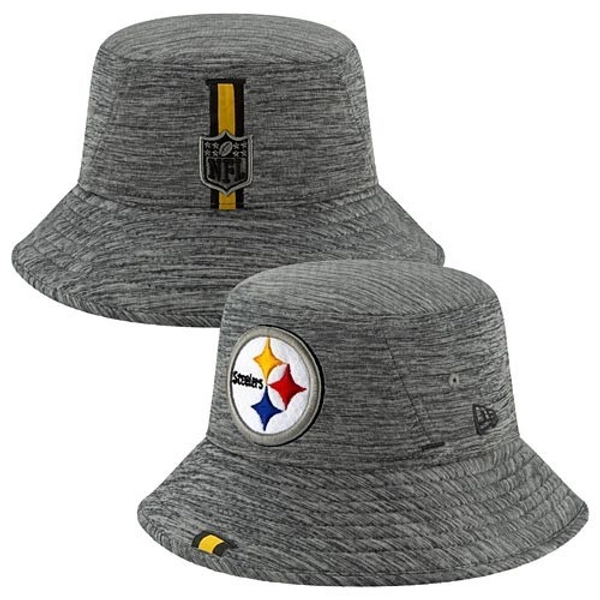NWT Authentic NFL New Era Men's Summer Graphite Team Bucket Hat With Chin Strap