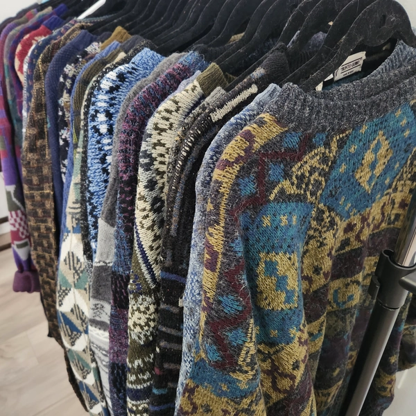 Dark Grunge 90's / Indie / Cabincore Patterned Oversized Pullover Mystery Vintage Grandpa Sweater Gift Cozy Autumn Fall