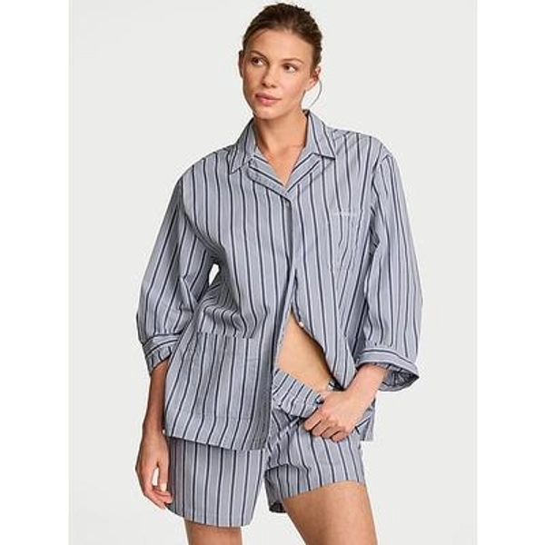 Heritage Cotton Long-Sleeve Short Pajama Set, Print, S - Women's Sets - Victoria's Secret