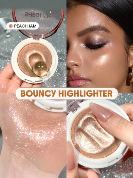 SHEGLAM Glowchi Bouncy Highlighter-Peach Jam Brand Beauty Makeup Cosmetic For Women Girls Perfect For Fall Winter Ideal For Y2K Fancy Fashion Suitable For Birthday Present Halloween Party Ready Best Color