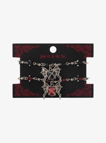 Cosmic Aura Heart Bat Best Friend Bracelet Set