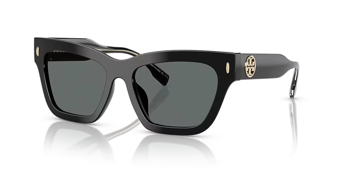 Tory Burch Woman Sunglass TY7208U - Frame color: Black, Lens color: Dark Grey Polar