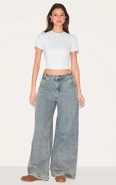 Vintage Seam Detail Low Rise Baggy Jeans