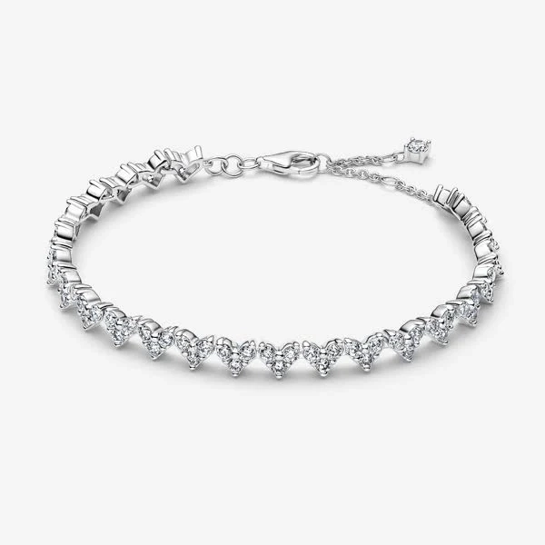 Pandora 14K Gold-Plated Triple Stone Heart Bracelet
