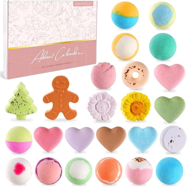 Gift For Her/Him Oumuamua, 24pcs, Christmas Advent Calendar for Women Bath Bombs &amp; Shower Steamers Mix Set 24 Days Countdown Calendar Bath Spa Gifts, Multi-Item Party Favor Packs