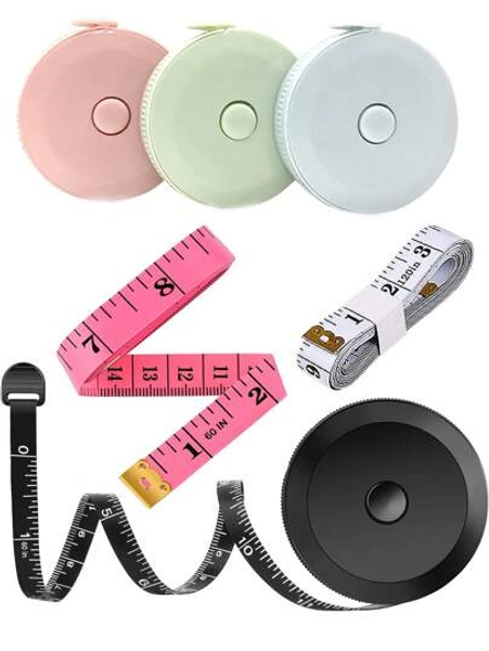 Soft Tape Measure,Cute Mini Retractable Automatic Measuring Tape,Double Scale ,Tape Measure Measuring Tape For Body Fabric Sewing Tailor Cloth Knitting Vinyl Home Craft Measurements, Soft Fashion & Retractable Double Scales Rulers For Body Weight Loss - Size Measuring Tape White - 1 Piece