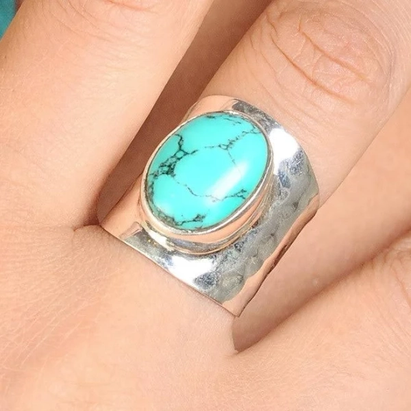 Chunky Boho Turquoise Ring