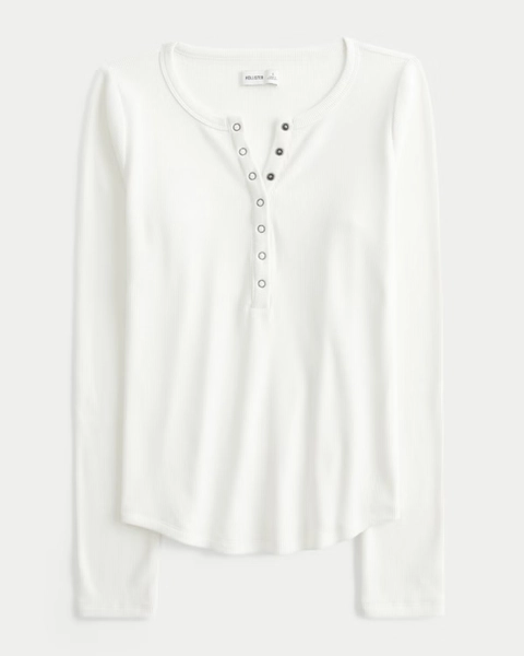 Cozy Rib Seamless Fabric Snap Henley