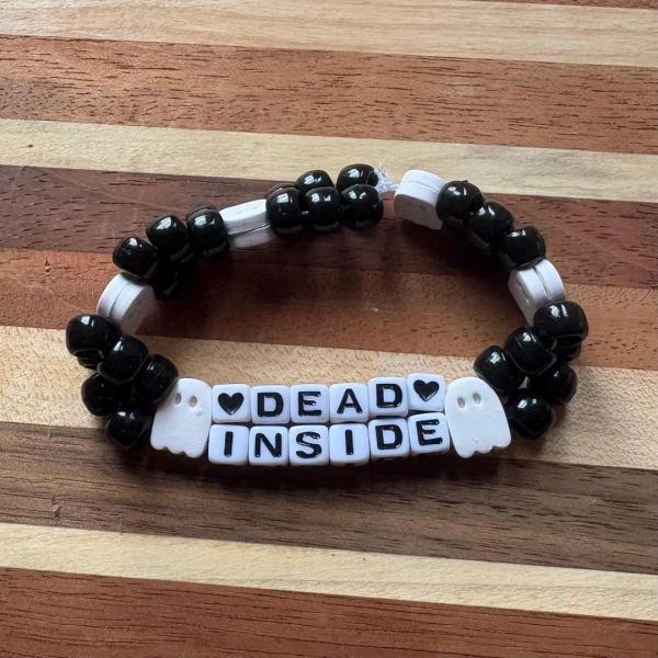 Halloween Kandi, Dead Inside Bracelet, Halloween Jewelry - Etsy
