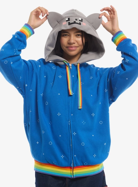 Nyan Cat Plush Ears Girls Hoodie