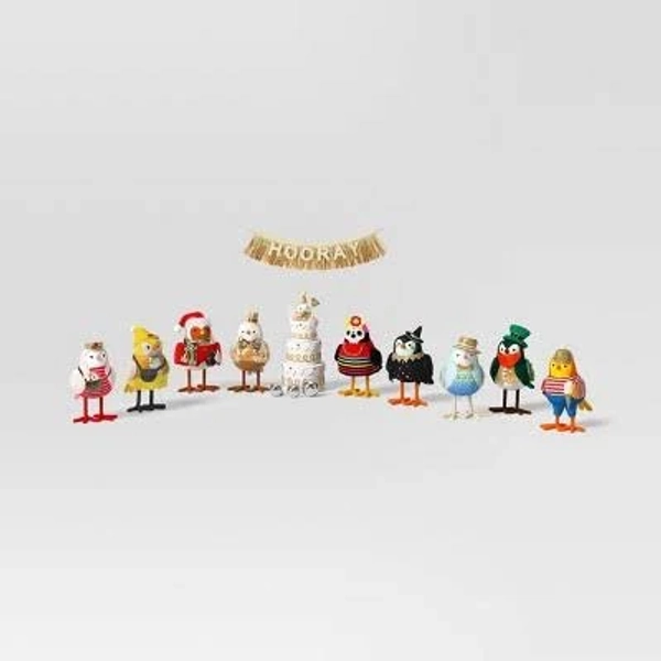 Wondershop Featherly Friends 2025 Anniversary Collection Christmas Bird Figurine Set