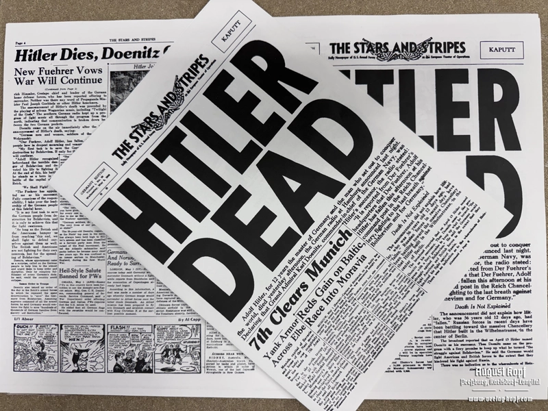 Stars and Stripes Newspaper May 2th 1945 Hitler Dead