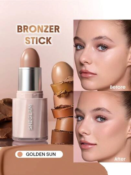 SHEGLAM Buttery Buff Contour & Bronzer Stick-Golden Sun Brand Beauty Makeup Face Paint Cosmetic For Women Girls Perfect For Fall Winter Ideal For Y2K Fancy Fashion Suitable For Birthday Christmas Present Party Ready Best Color