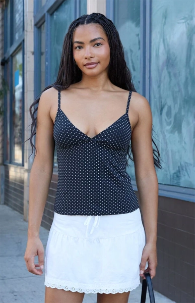 Black and White Tiffany Polka Dot Tank Top