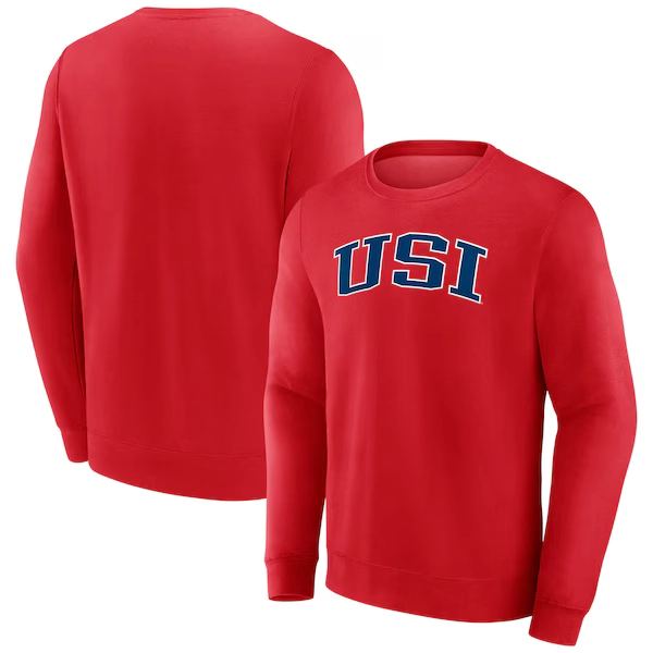Men's Fanatics Red Southern Indiana Screaming Eagles Short Name Pullover Sweatshirt