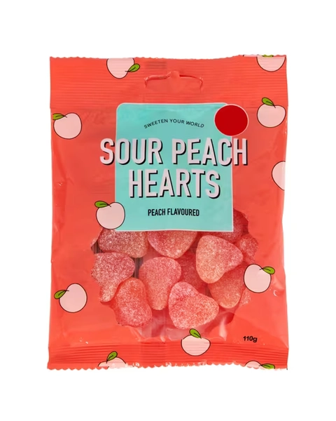 Sour Peach Hearts 110g - Assorted - Miscellaneous