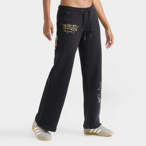 Women's Ed Hardy Heart Snake Fleece Jogger Pants