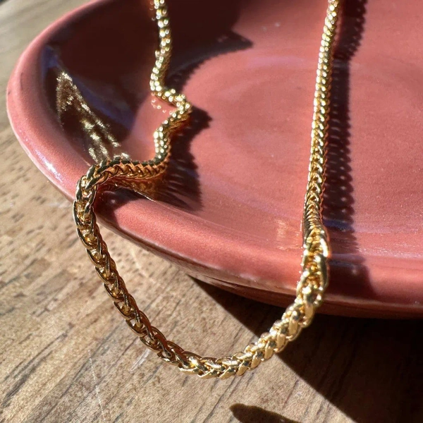 Wheaties Chain Necklace in Gold, Silver, Rose Gold | Dainty Minimalist Everyday Gift Jewelry |  Honeycat