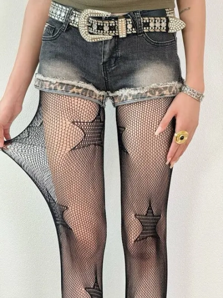 Oversized Star Pattern Tights