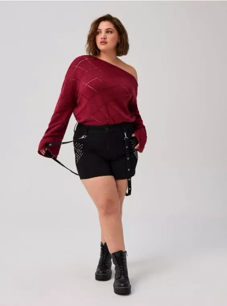 Nightfall Studded Strappy Denim Shorts