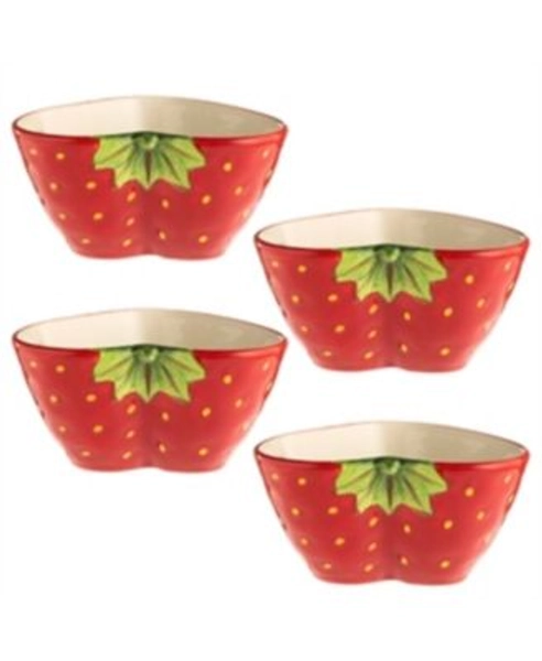 World Foods Set of 4 Strawberry Bowls