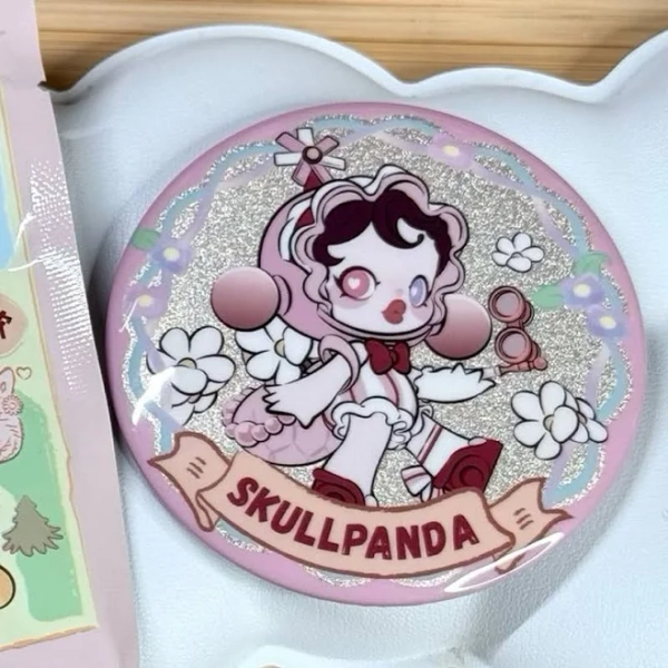 POP MART *new* Skullpanda Pin Badge - Official Pop Land Merch - New Handmade