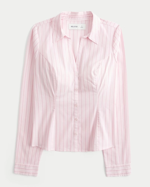 Long-Sleeve Button-Through Shirt