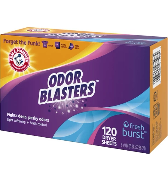 Arm & Hammer Odor Blaster Dryer Sheets Fresh Burst 120 Count