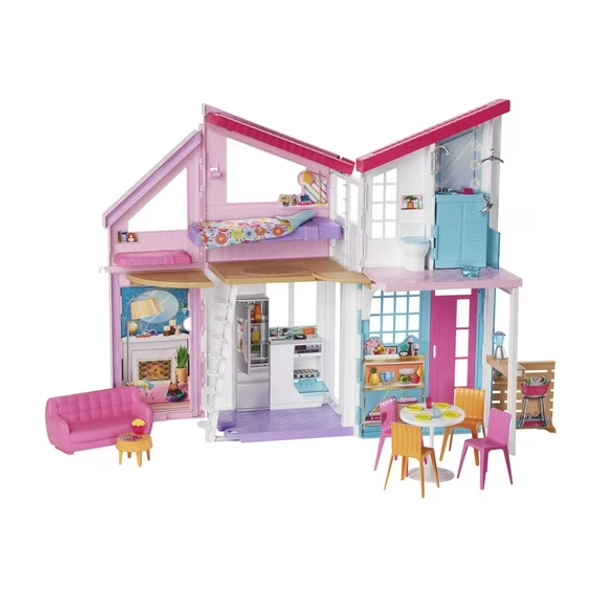Barbie Malibu House Dollhouse Playset with 25+ Furniture and Accessories [Walmart Exclusive]