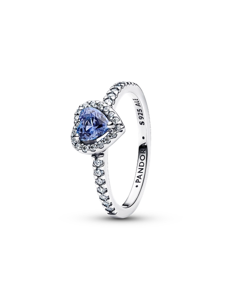 Anello Cuore in Rilievo Blu