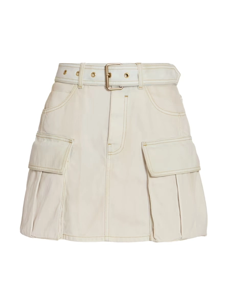 Balmain Belted Denim Miniskirt | Saks Fifth Avenue
