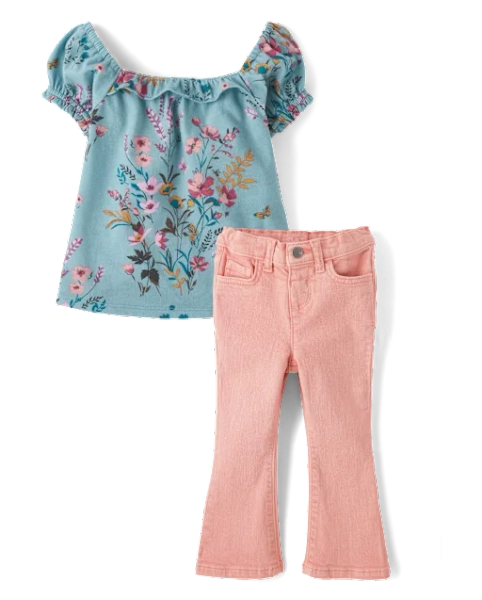 Toddler Girls Floral 2-Piece Outfit Set - Multi