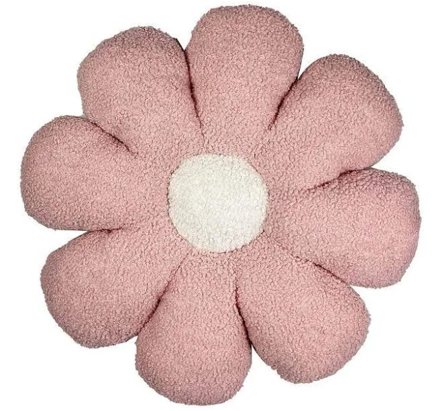 The Big One Boucle Flower Shaped Throw Pillow, Pink