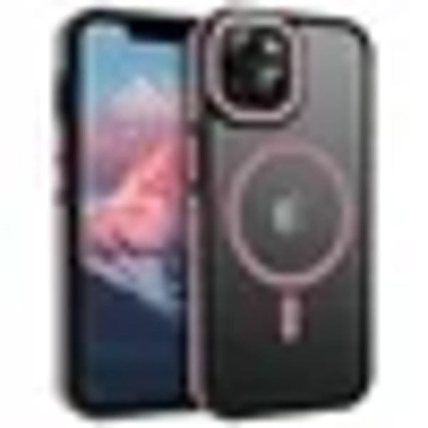 VENINGO Magnetic Phone Case for iPhone 13 & iPhone 14 Compatible with Mag-safe,Translucent Matte Shockproof Scratch Resistant Phone Case，Pink