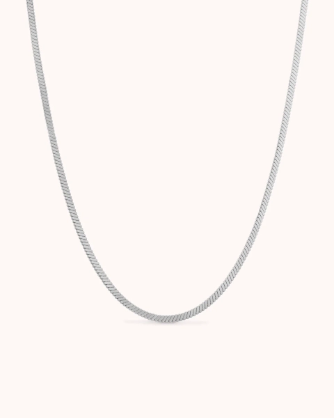 Waterproof Snake Chain Necklace in Silver