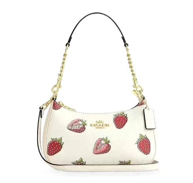 NEW C.OACH CAL62 Teri Shoulder Bag Handbag With Strawberry Print Outlet Products