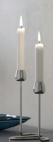 SILVERPÄRON Candlestick for 2 candles - silver-colour 20 cm