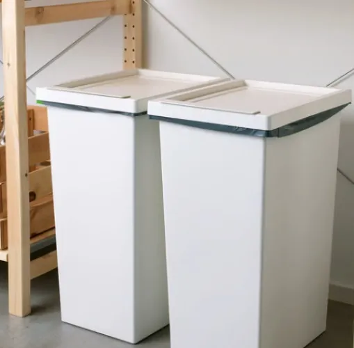 FILUR Bin with lid - white 42 l