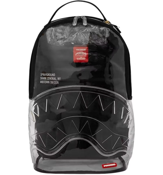 Sprayground Clear Shark Central Backpack Black/Clear