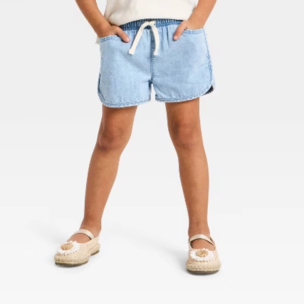 Toddler Girls' Denim Woven Shorts - Cat & Jack™ Light Wash 4T